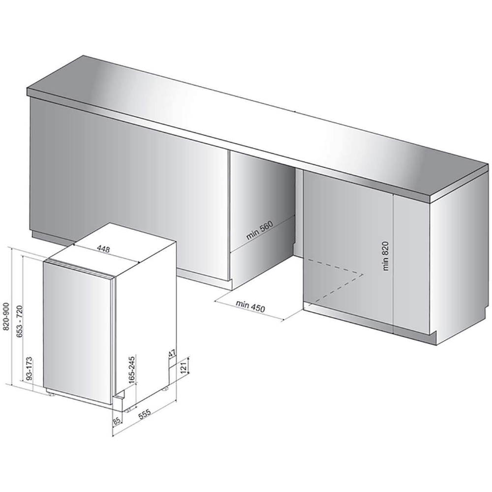 Встраиваемая посудомоечная машина Hotpoint-Ariston HSIO 3T235 WCE