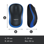 Беспроводная мышь Logitech M185 Gray/Blue (910-002239)