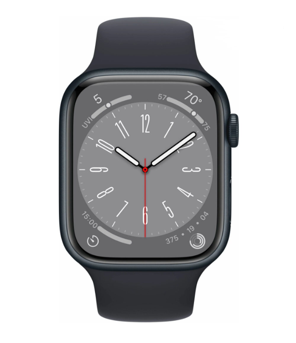 Умные часы  Apple Watch Series 8, 41 мм, M/L, Sport band, Midnight Aluminium (MNU83)