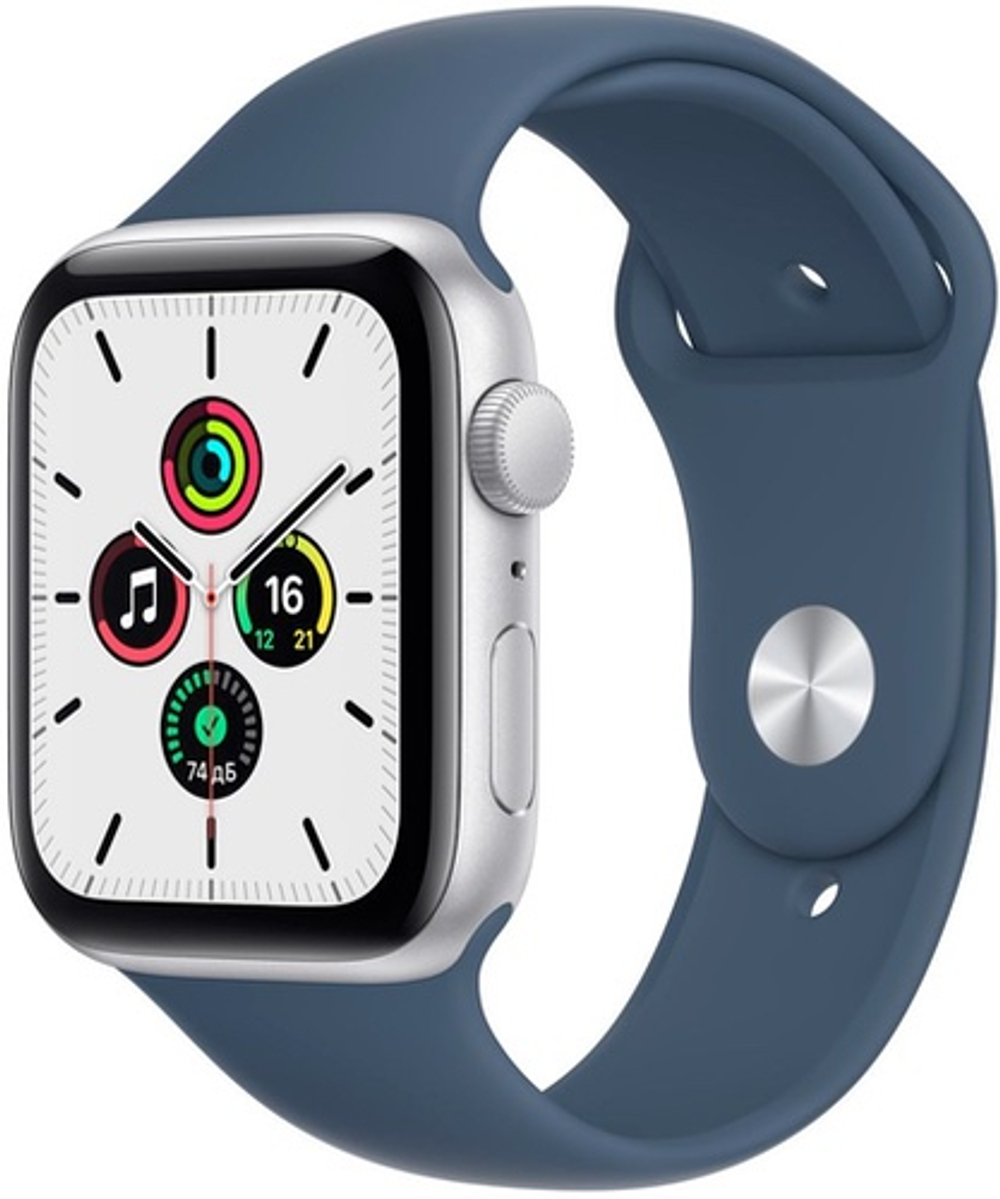 Смарт-часы Apple Watch SE GPS, 44mm Silver with Abyss Blue Sport Band