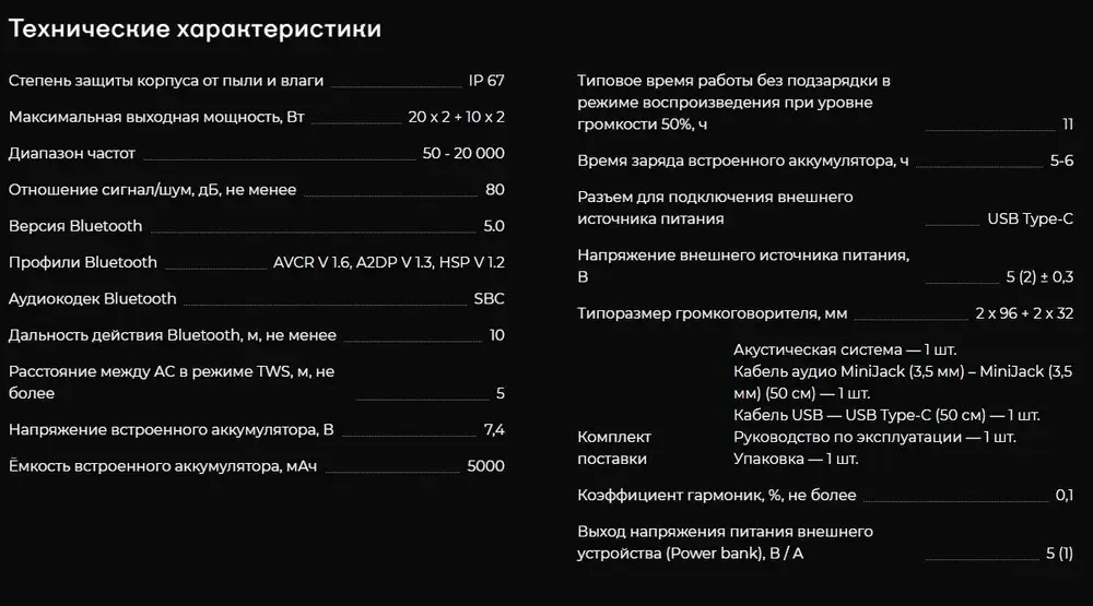 Портативная колонка Урал Гагарин ГР-007 черный