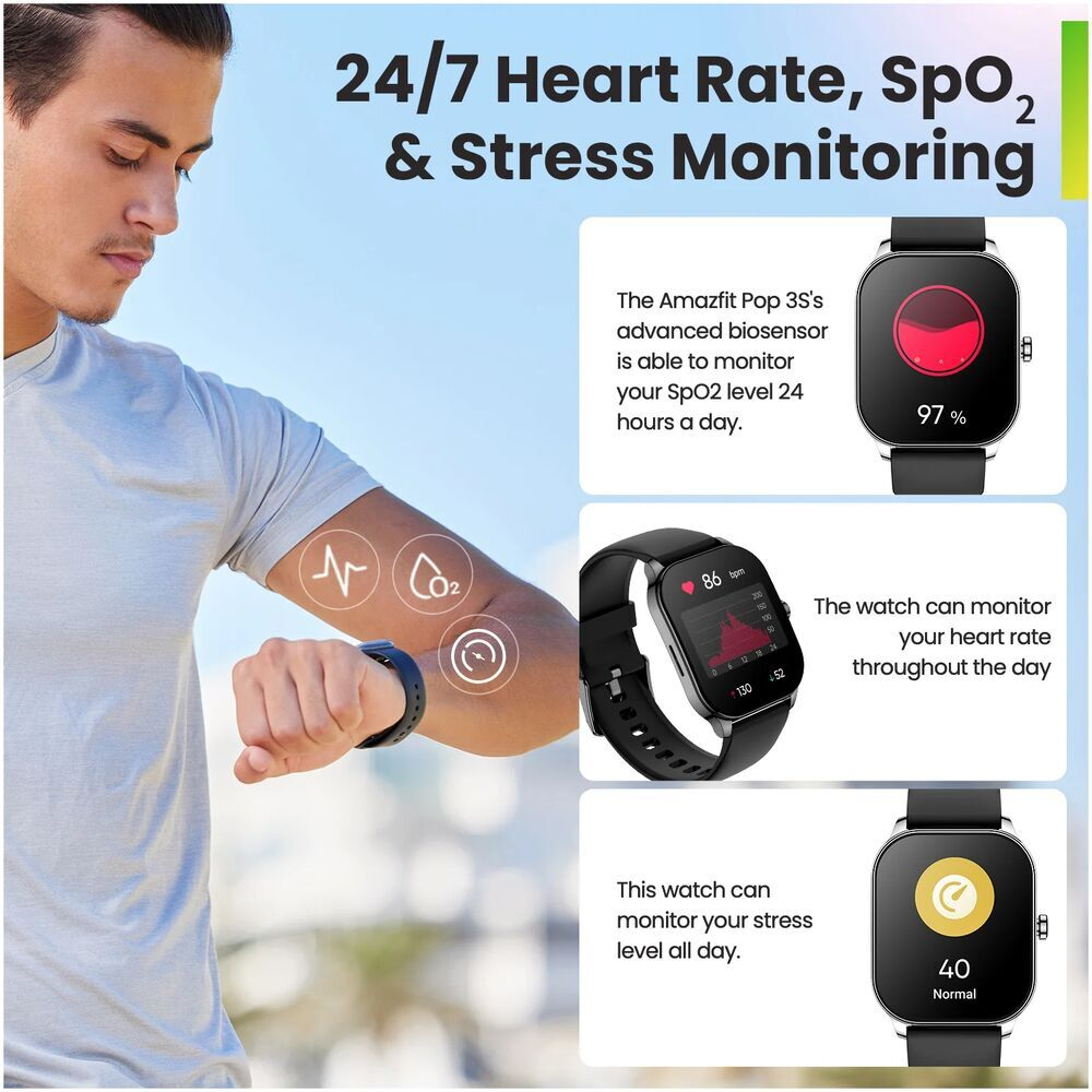 Смарт-часы Amazfit Pop 3S черный