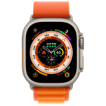 Apple Watch Ultra GPS + Cellular 49mm Titanium Case with Orange Alpine Loop - Small