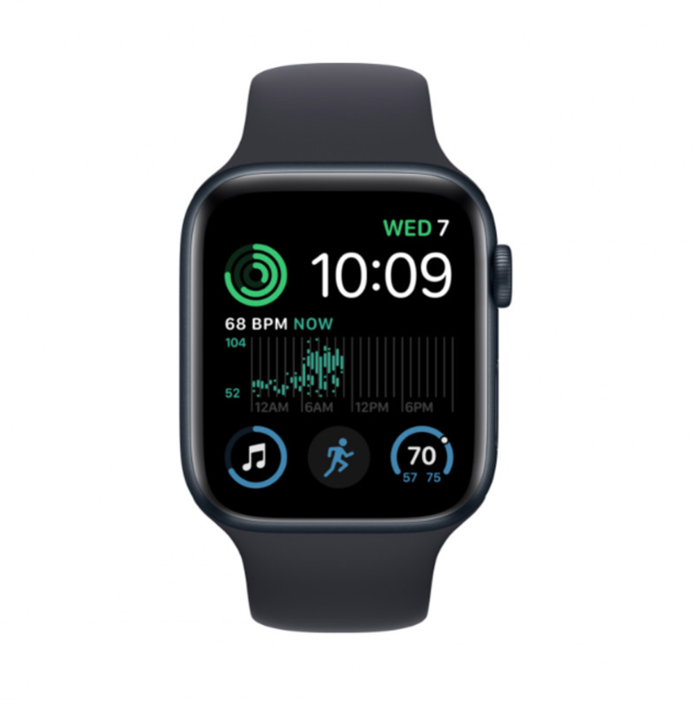 Смарт-часы Apple Watch SE 44 мм 2023 тёмная ночь, M/L спортивный ремешок