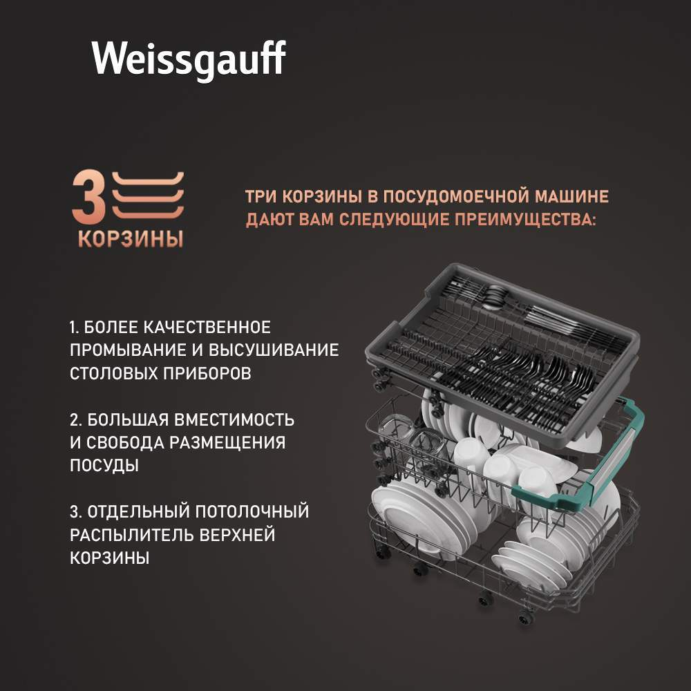 Встраиваемая посудомоечная машина Weissgauff BDW 4536 D