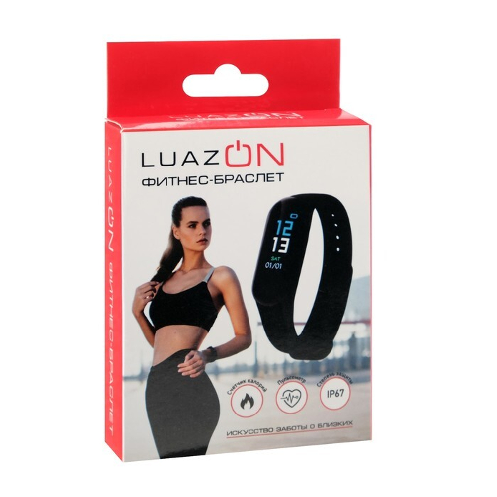 Фитнес-браслет Luazon Home LF-05, 0.96", пульсометр, оповещения, шагомер, черный