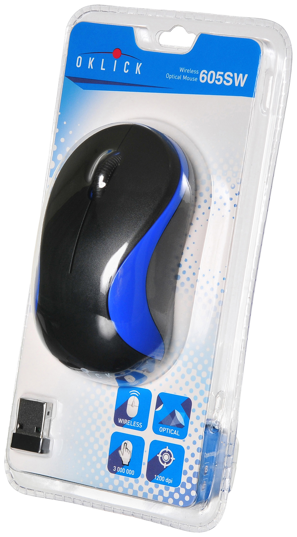 Беспроводная мышь OKLICK 605SW Blue/Black