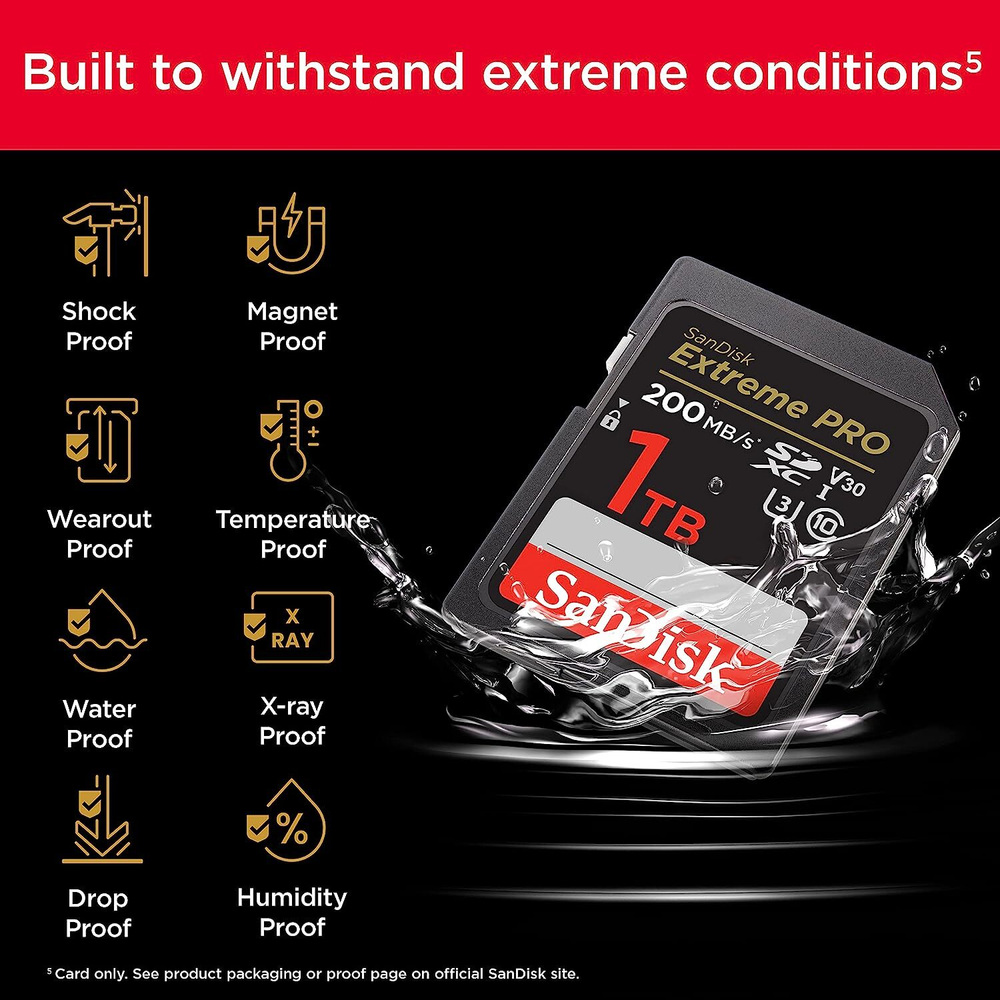 Карта памяти SanDisk SDXC 1000Гб SDSDXXD-1T00-GN4IN (SDSDXXD-1T00-GN4IN)