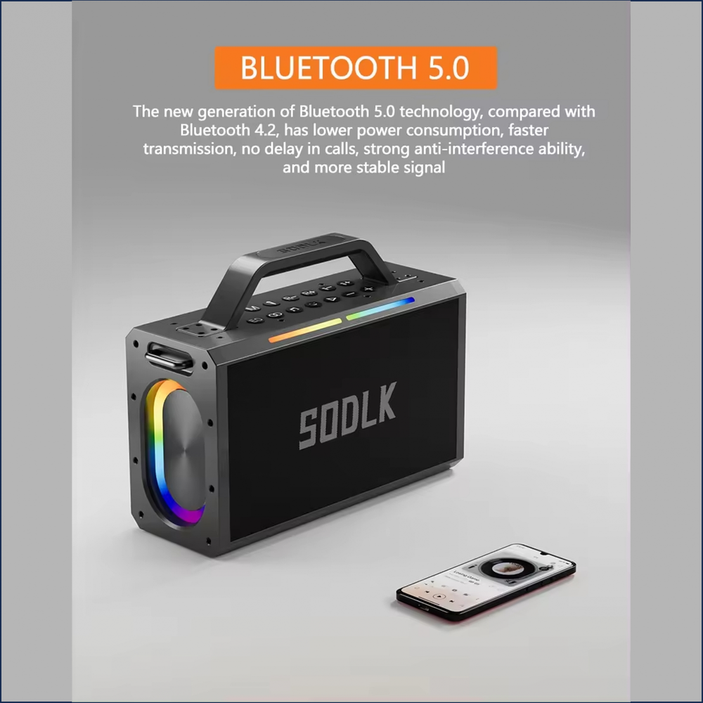 Портативная колонка Sodlk S1115 200W Grey