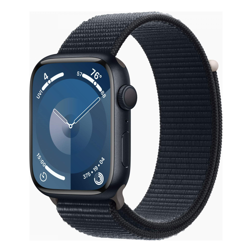 Смарт-часы Apple Watch Series 9 45 мм, Sport loop, размер 145-220 мм, темная ночь, 1990140