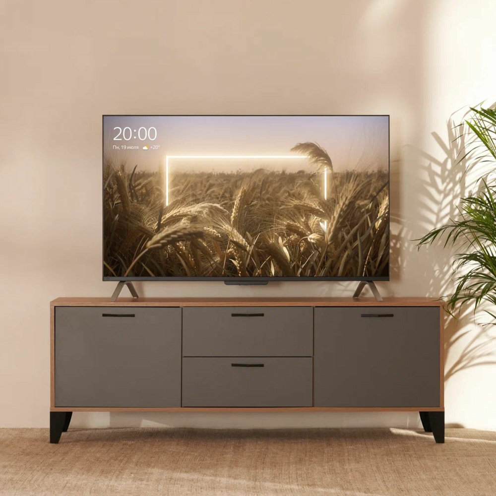 Яндекс ТВ Станция Новый телевизор с Алисой на YandexGPT 50" 4K UHD черный