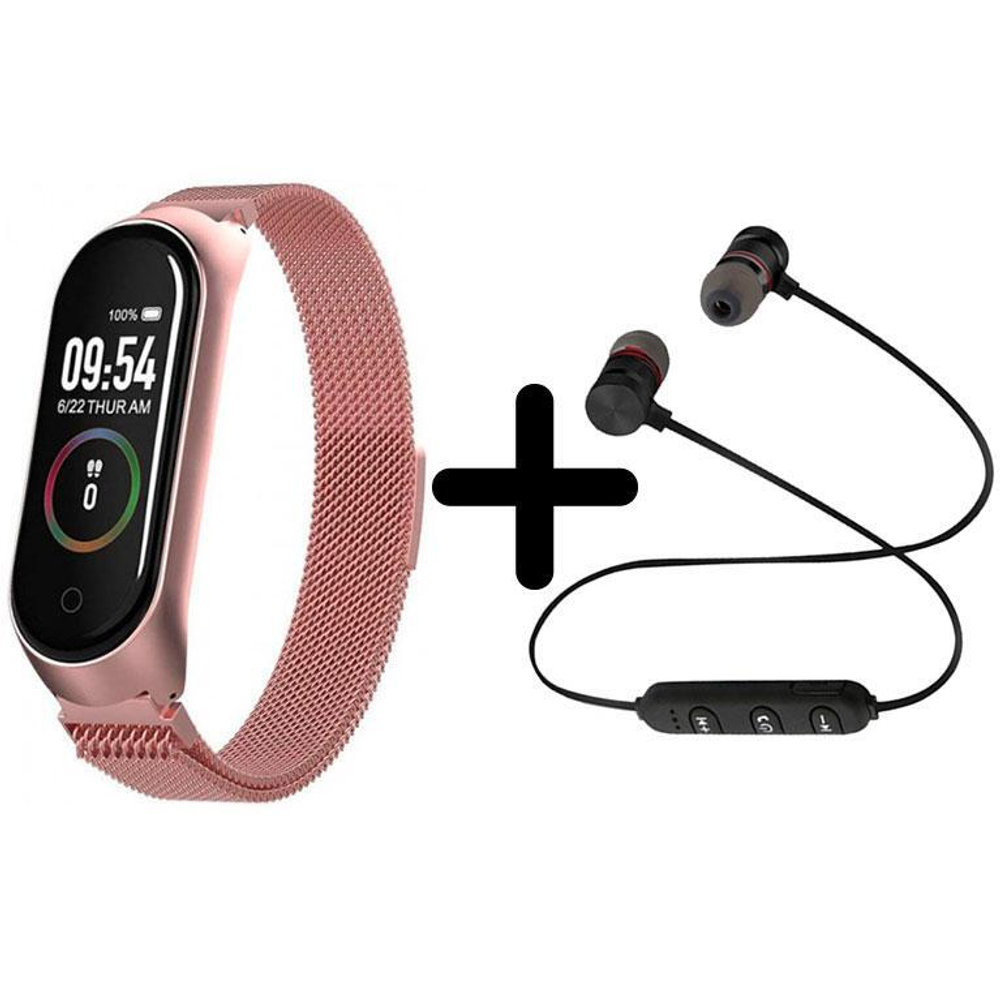 Смарт-часы BandRate Smart BRSM44BRGWB-SET1 с беспроводными наушниками
