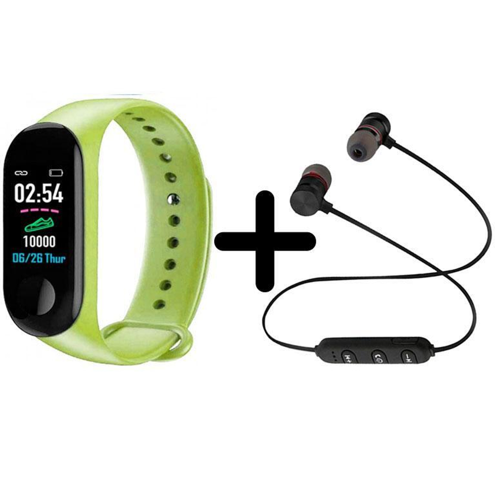 Смарт-часы BandRate Smart BRSM333PLBLGN-SET1 с беспроводными наушниками