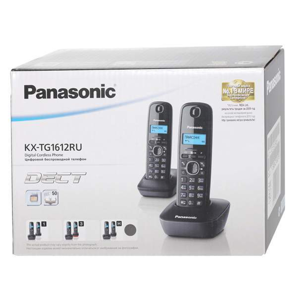 DECT телефон Panasonic KX-TG1612RUH черный, серый