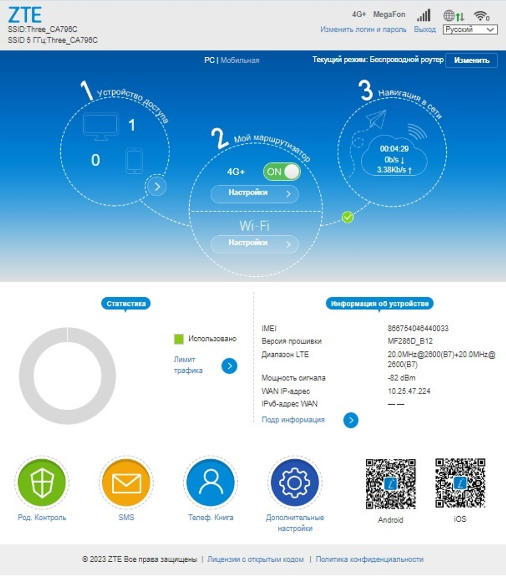 Wi-Fi роутер с внешней антенной NETGIM ZTE MF286D Petra BB (11216)