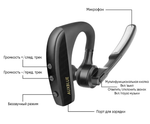 Беспроводная Bluetooth гарнитура Taymlux К10 черная с шумоподавлением