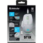 Мышь Defender Stix GM-009 игровая, беспроводная,7 кнопок, 3200 dpi, 500 мАч, белая