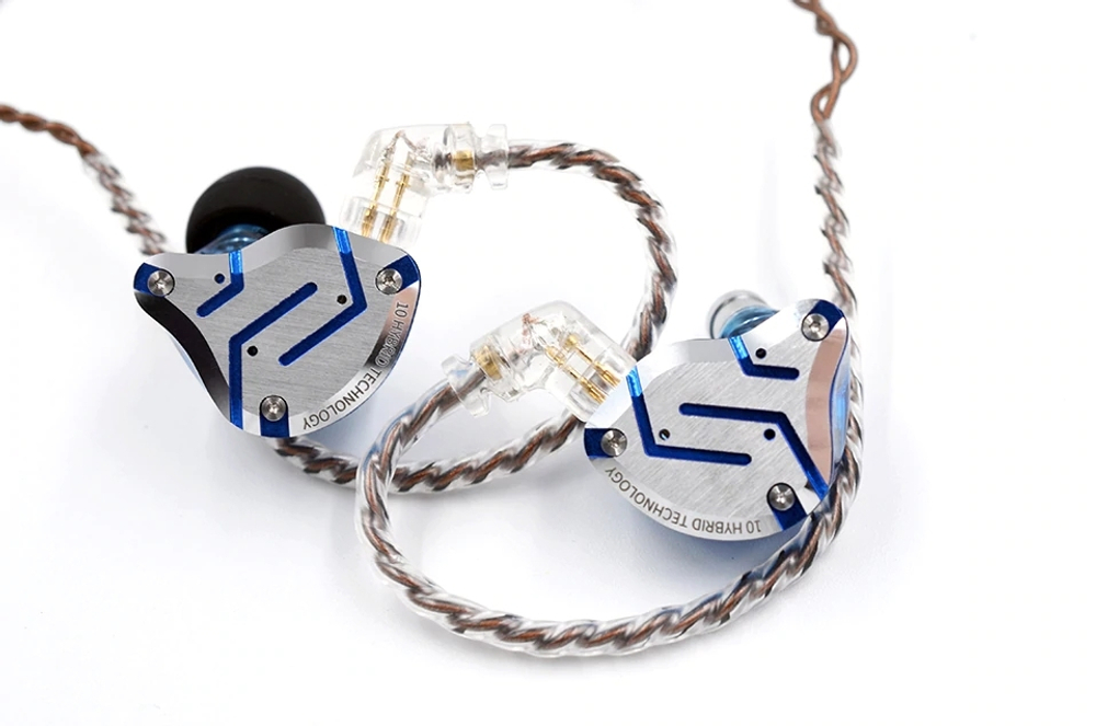 Наушники KZ ZS10 pro Glare blue с микрофоном