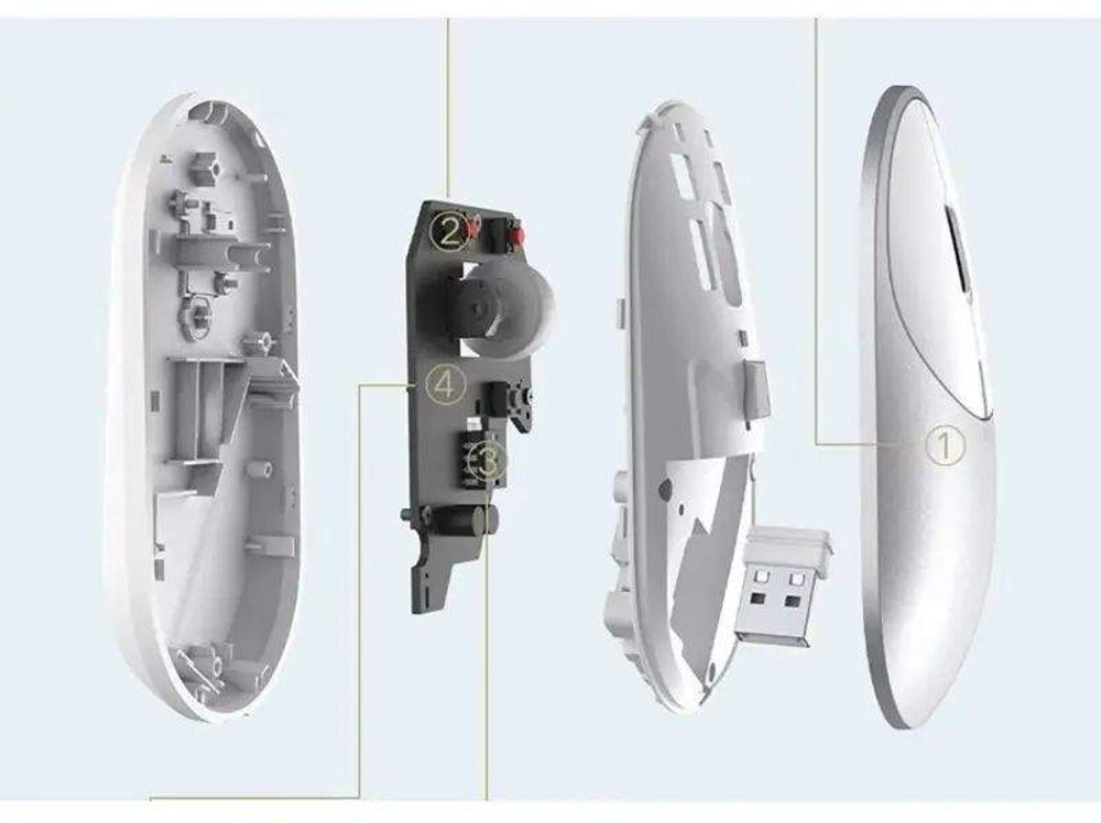 Беспроводная мышь Xiaomi Mi Portable Mouse 2 Silver/White (BXSBMW02)