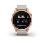 Garmin Fenix 7s Solar цвета розовое золото с песочным силиконовым ремешком