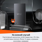 Внешний SSD диск Lexar SL500 Portable SSD 1 ТБ (LSL500X001T-RNBNG)