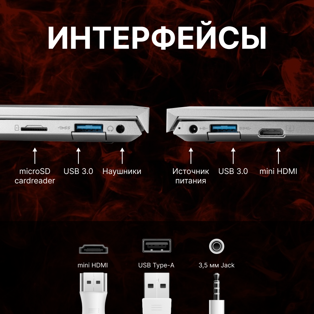 Ноутбук Echips Envy14 14.0" 1920х1080 IPS Intel Celeron J4125 8GB RAM SSD 240GB Win11 Home
