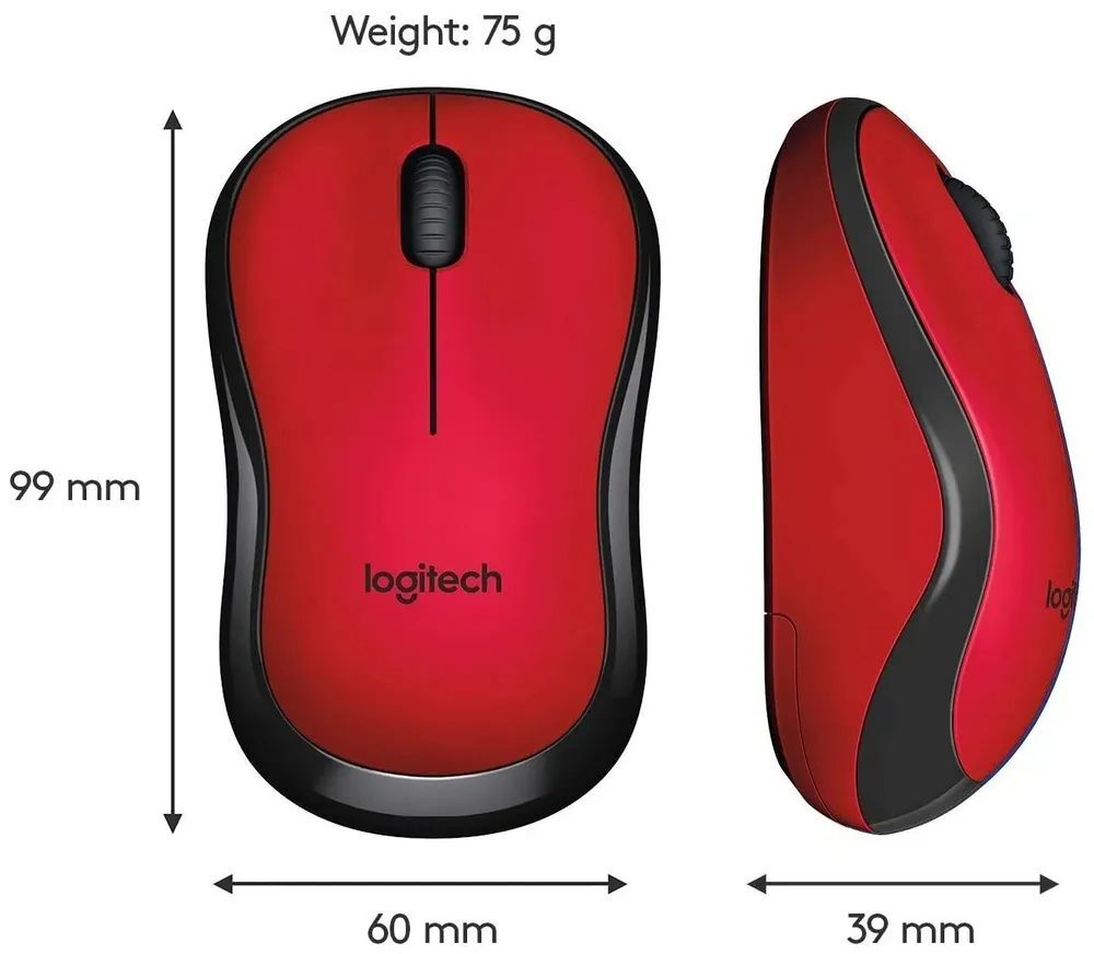 Беспроводная мышь Logitech M220 Silent Red/Black (910-004897)