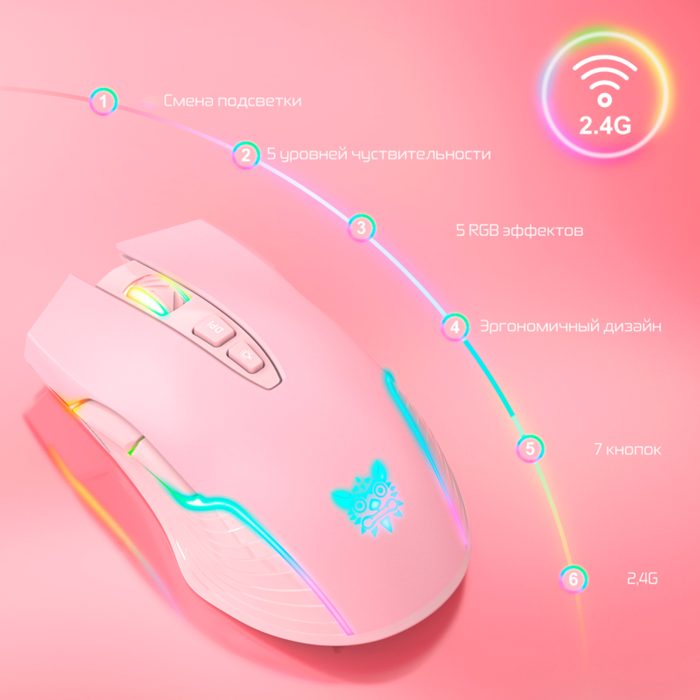 Мышь Onikuma Pink Cloud