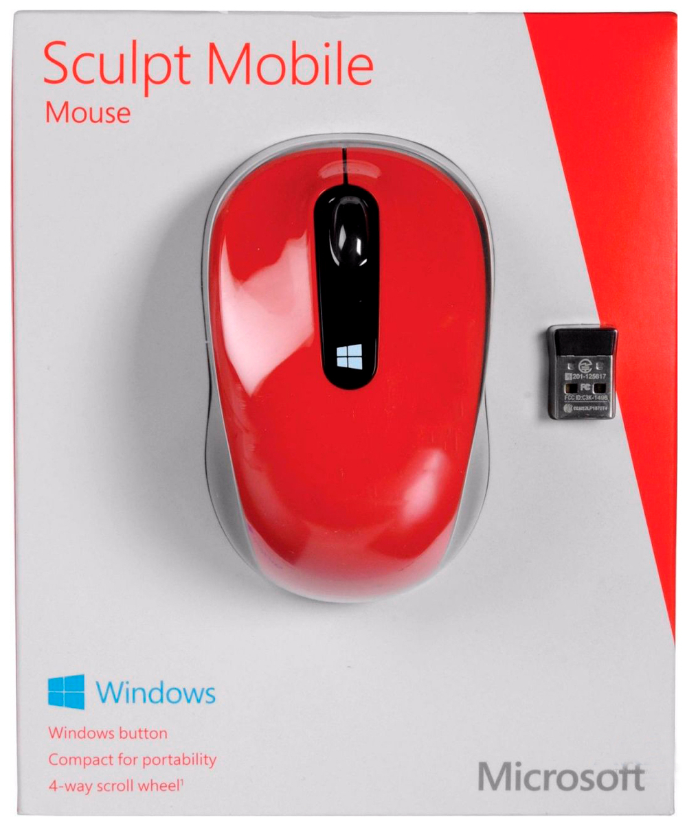 Беспроводная мышь Microsoft Sculpt Mobile Flame Red/Black (43U-00026)