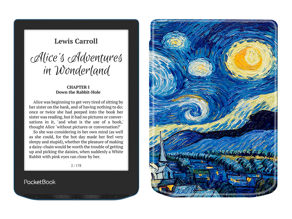 Электронная книга PocketBook 634 Verse Pro Azure с чехлом ReaderONE Van Gogh