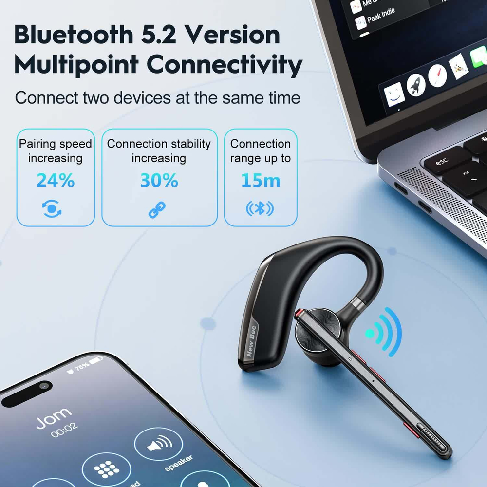 Моно гарнитура New Bee M51 черный NWBWM51