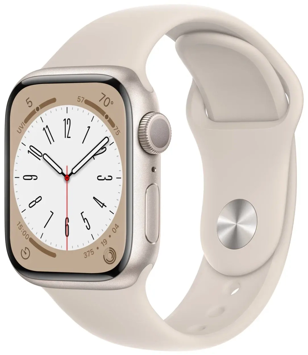 Смарт-часы Apple Watch Series 8 45 мм сияющая звезда M-L спортивный ремешок