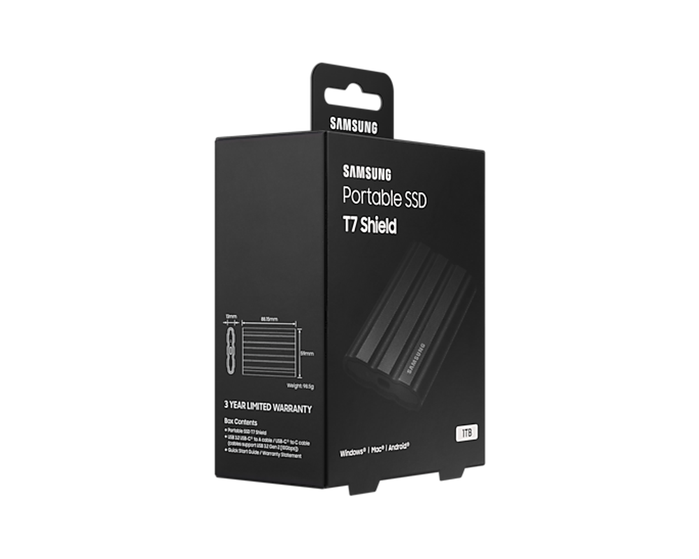 Внешний SSD диск Samsung T7 Shield 1 ТБ черный MU-PE1T0S/AM