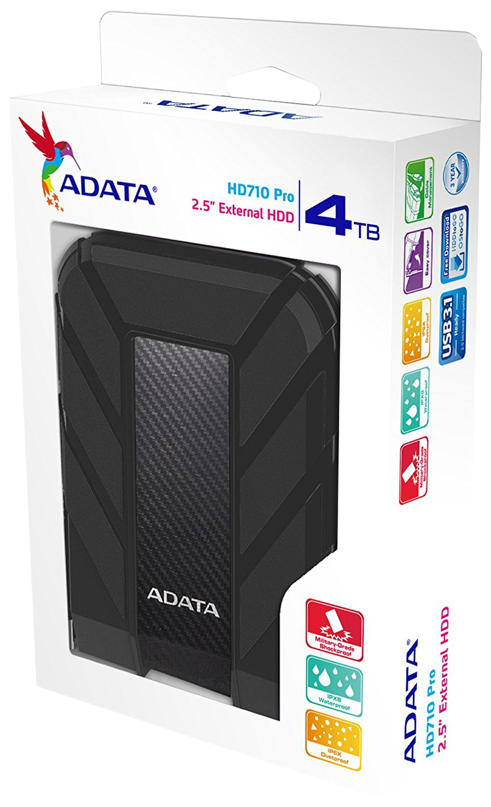 Внешний жесткий диск ADATA DashDrive Durable HD710 Pro 4ТБ (AHD710P-4TU31-CBK)