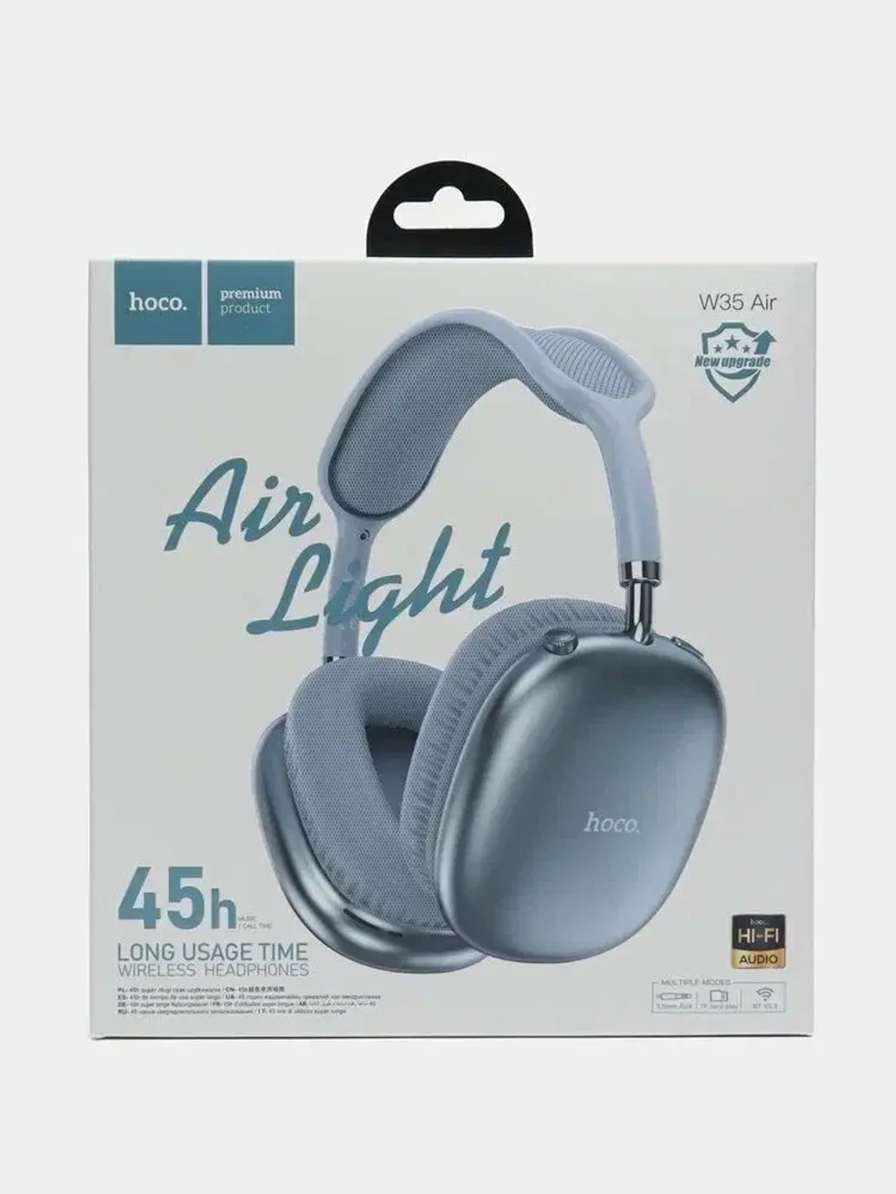 Наушники беспроводные Hoco W35 Air полноразмерные,TWS, Bluetooth 5.3, Голубые
