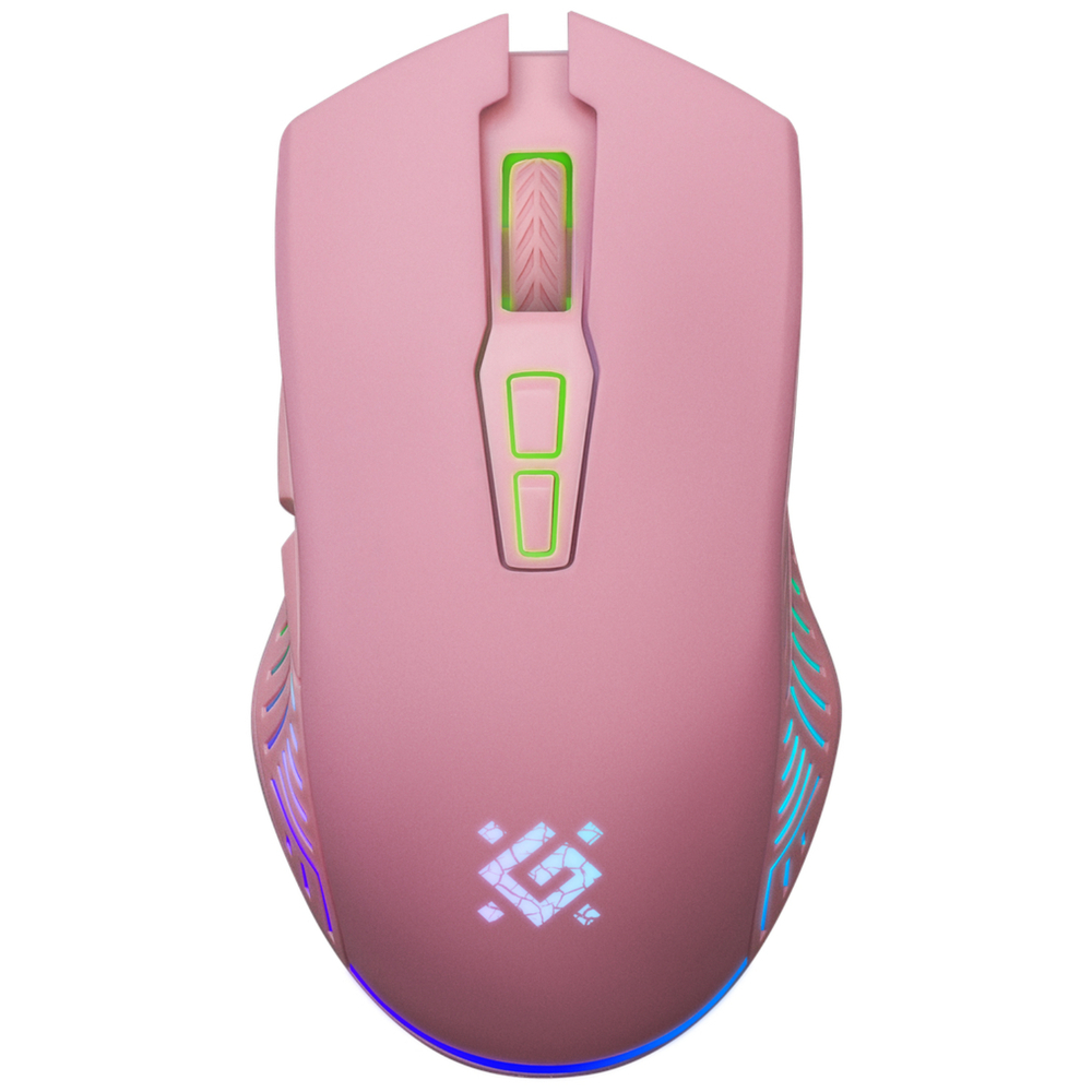 Мышь Defender Pandora GM-502, игровая, оптическая, беспроводная, USB, розовый