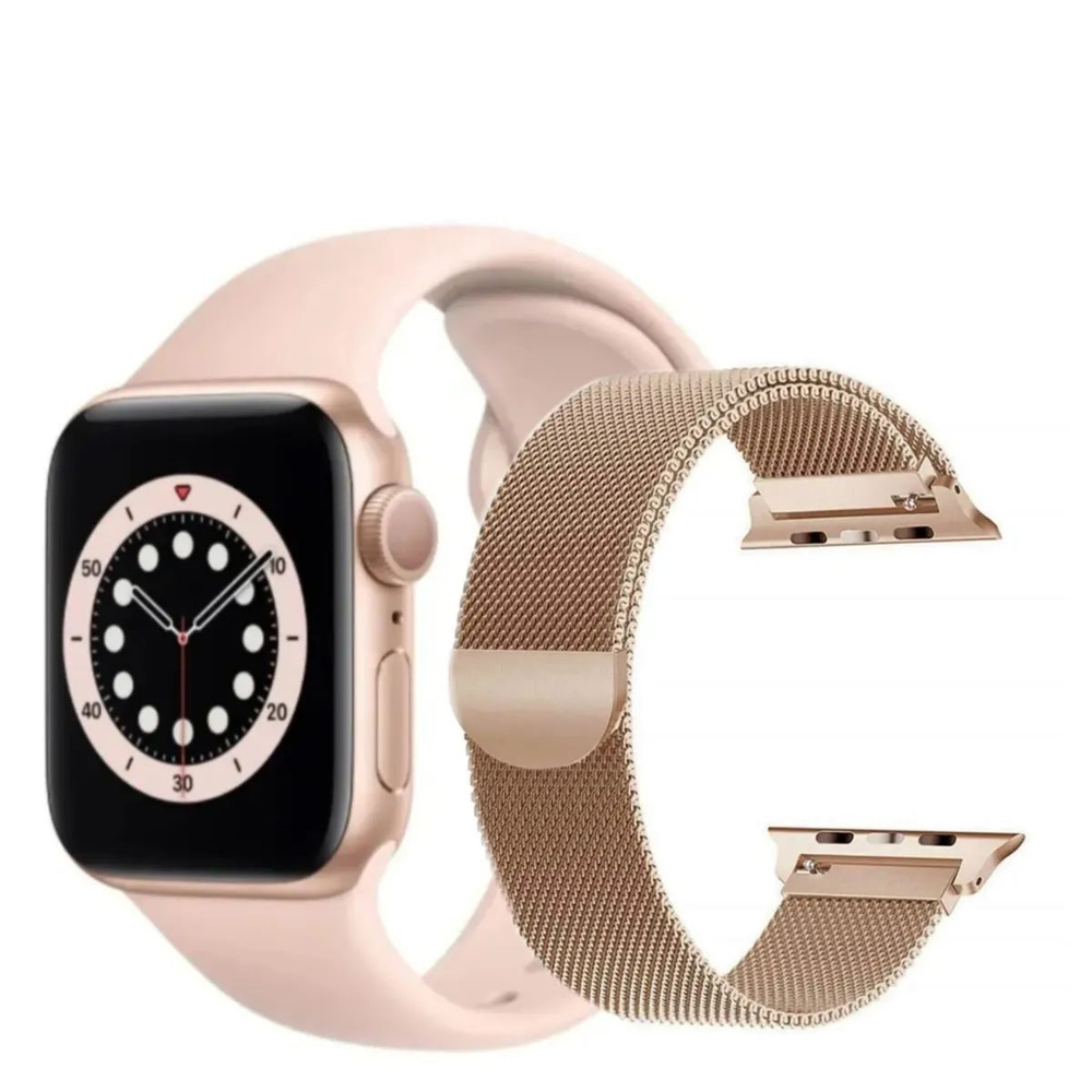 Смарт часы Smart Watch M16 mini с ремешком миланская петля, золотой