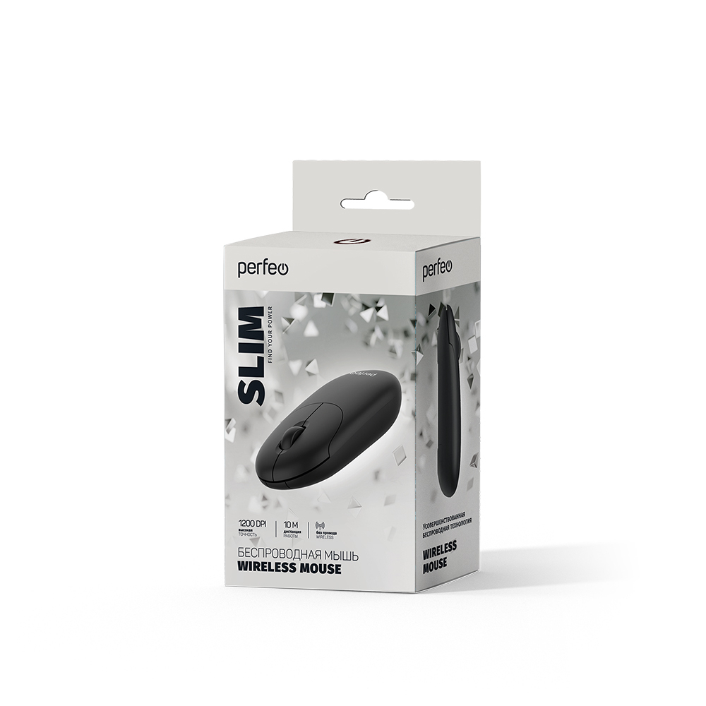 Беспроводная мышь Perfeo Slim черный (PF_A4787)