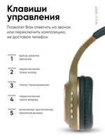 Беспроводные наушники Milliant One Sy-Bt-1607 Green, Gold Tone (Sy-Bt-1607-Olive-Gold)