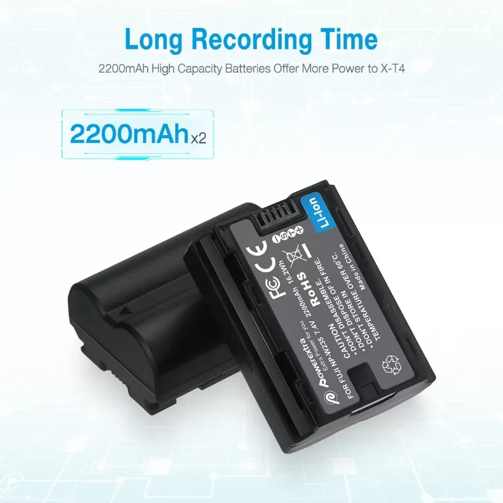 Аккумулятор Powerextra NP-W235, 2 шт + зарядное устройство FJ-W235USB-B