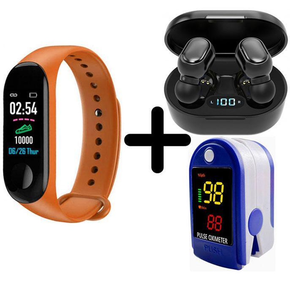 Смарт-часы BandRate Smart BRSM333PLBO-SET5 с беспроводными наушниками и пульсометром