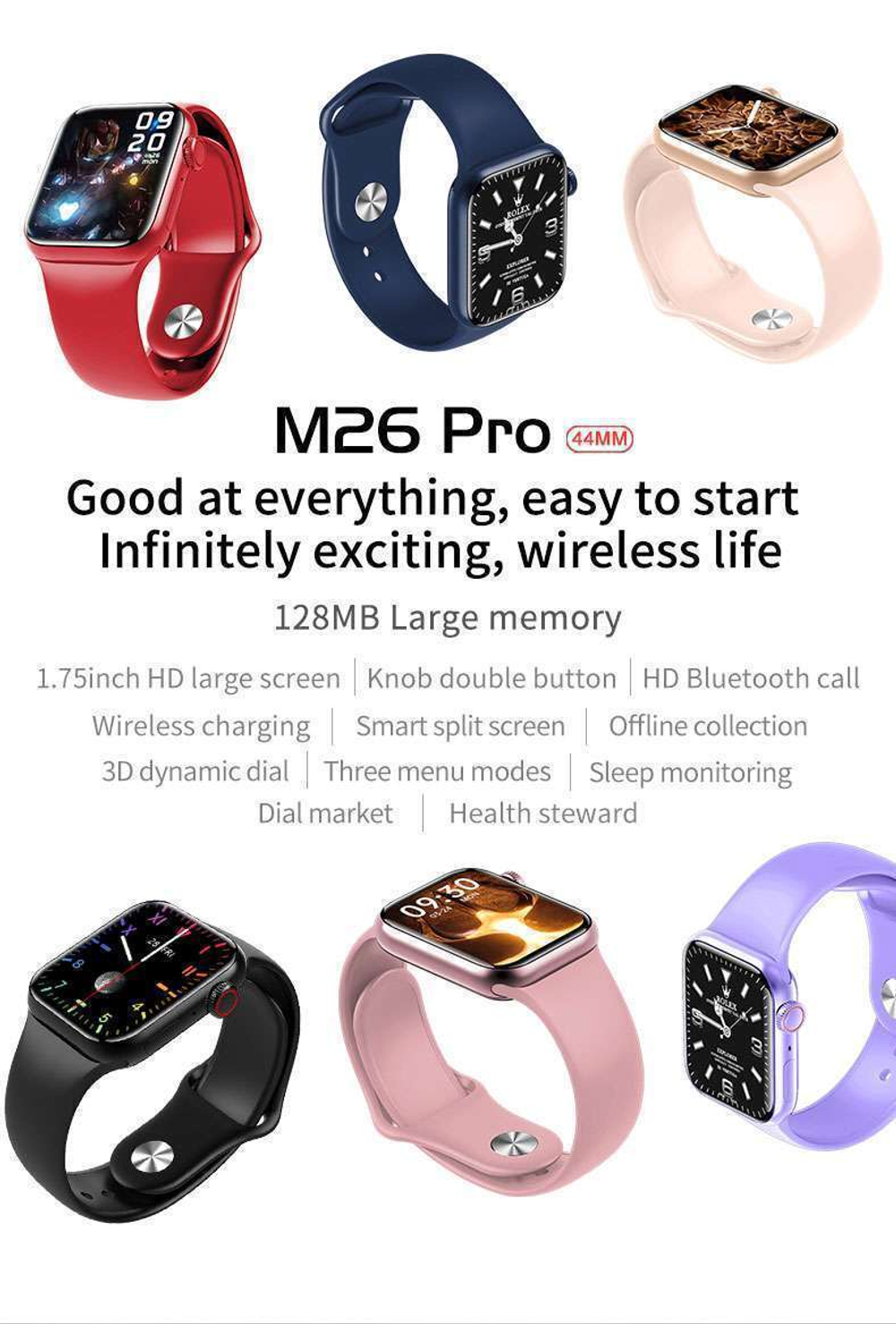 Смарт-часы Smart Watch Smart Watch M26 PRO 44mm (Черный)