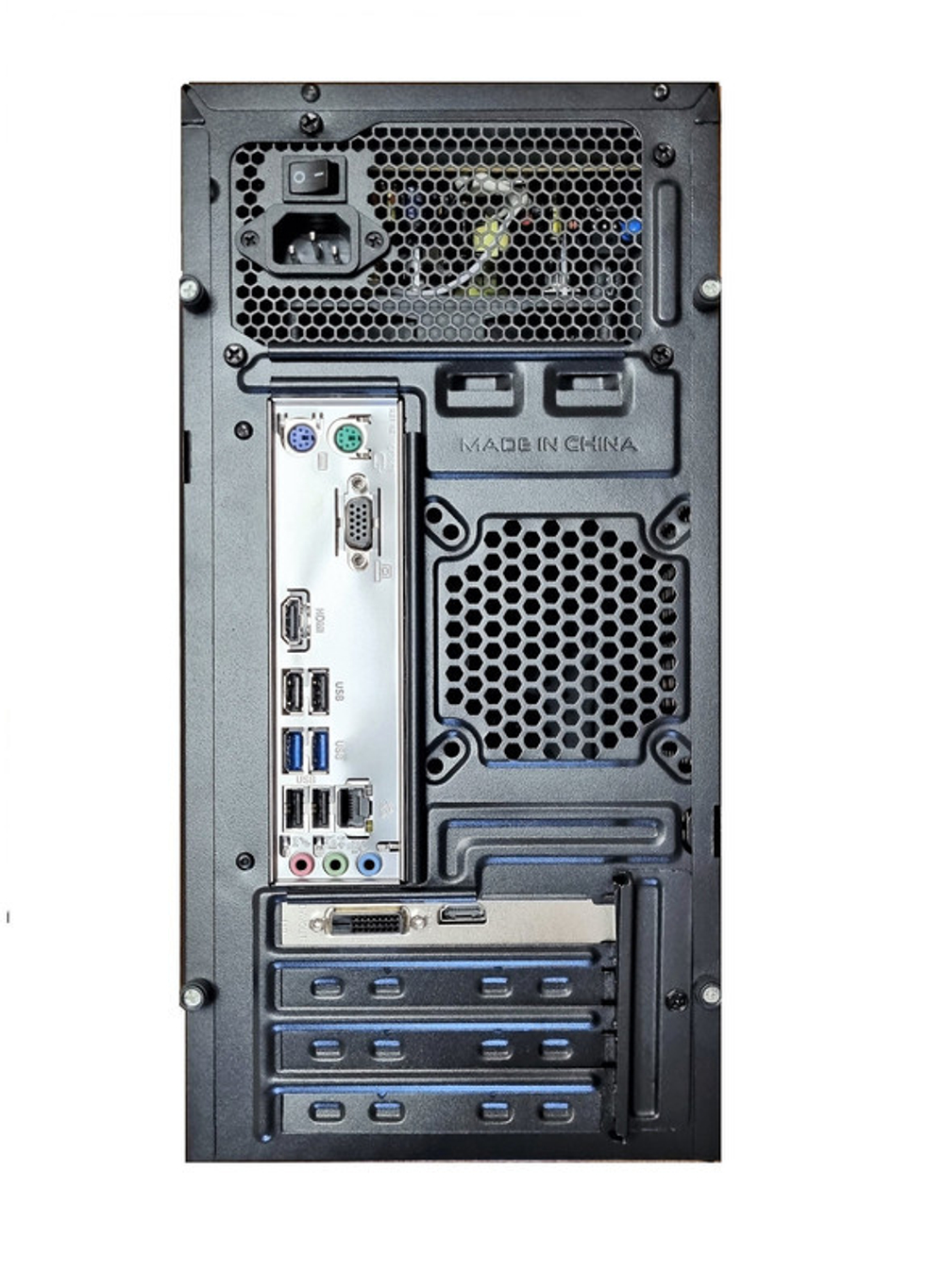 Системный блок SH i5-10400F/H510/DDR4 8Gb/SSD 500Gb/GT 1030 2Gb/ AС CS-105 Blue-Black