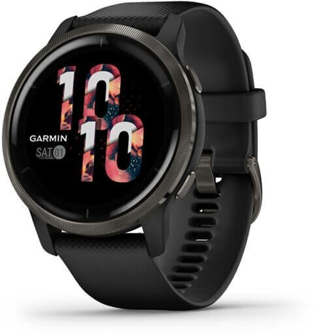 Умные часы Garmin Venu 2 черные/серый безель