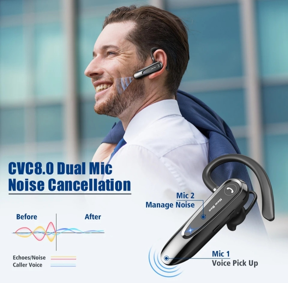 Bluetooth-гарнитура New Bee( LC-B45) с активным шумоподавителем черный