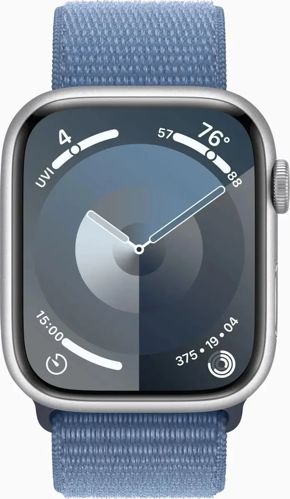 Смарт-часы Apple Watch Series 9 45мм серебристый / синий Sport Loop 145-220мм