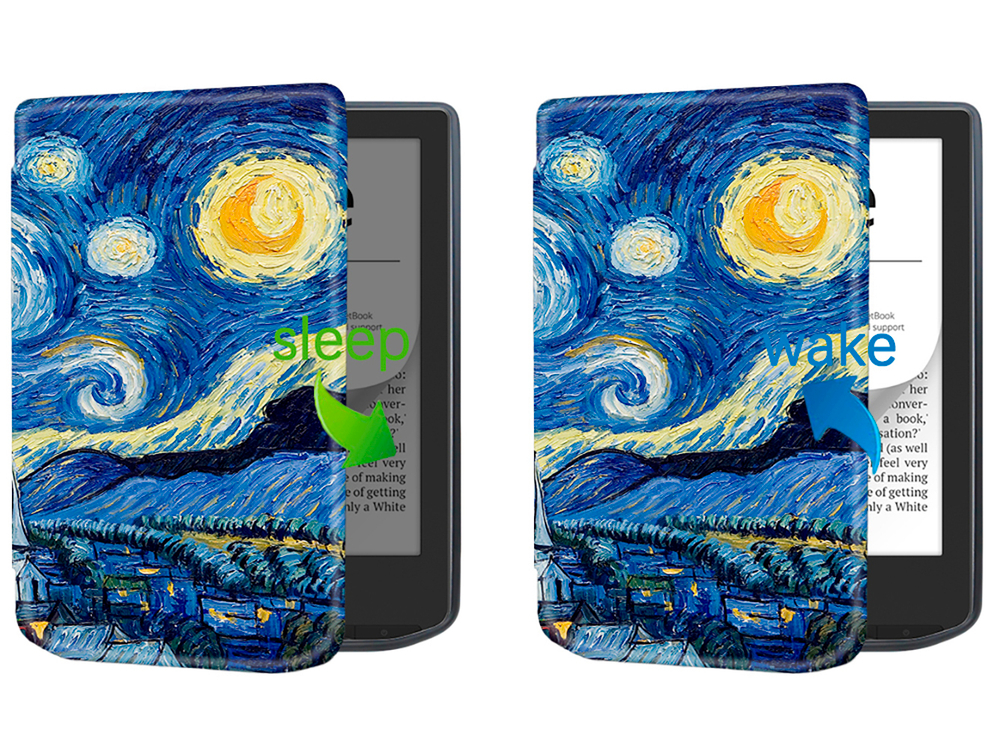 Электронная книга PocketBook 634 Verse Pro Azure с чехлом ReaderONE Van Gogh