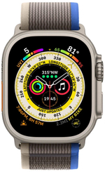 Смарт-часы Apple Watch Ultra 49 мм Titanium Case, титановый/сине-серый Trail Loop S/M