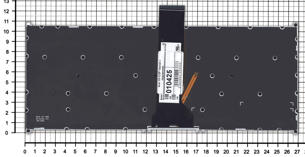 Клавиатура для Acer Aspire V3-371 V3-372 V3-372T V5-122 V5-122P черная с подсветкой