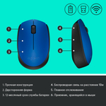 Беспроводная мышь Logitech M171 Blue/Black (910-004640)